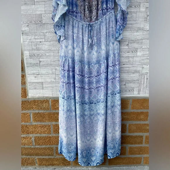 GEMS BY LORRAINE MAXI EMBELLISHED DRESS SIZE 8 - Picture 7 of 17